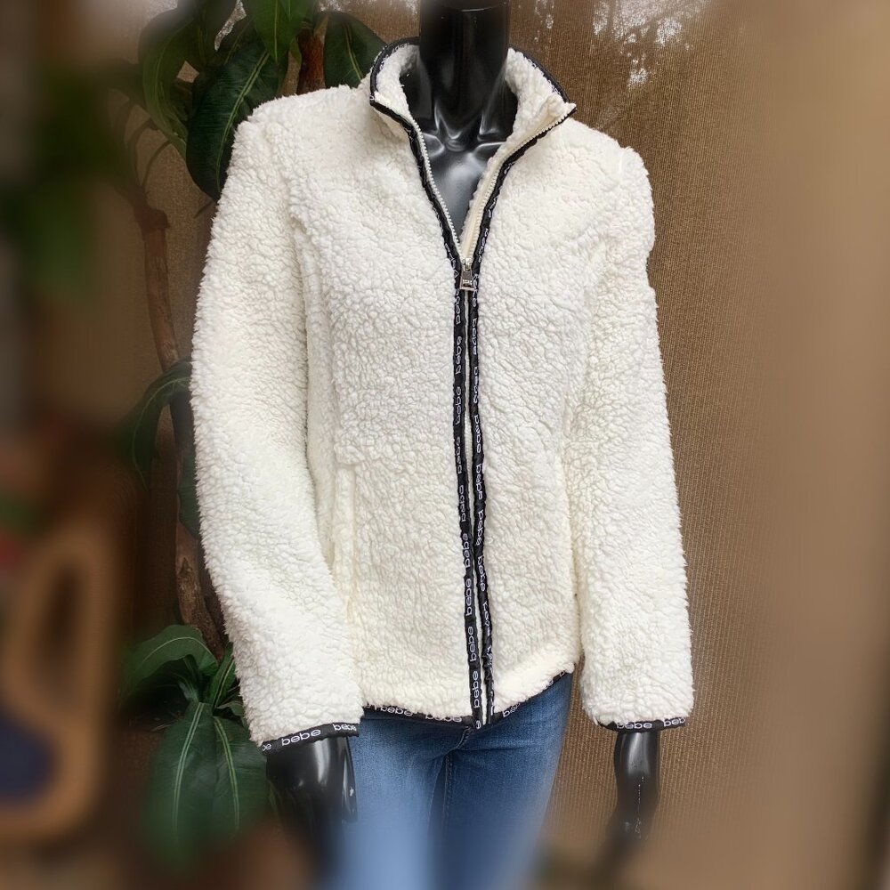 Bebe Sport Faux Shearling Jacket Sz S - Picture 2 of 14